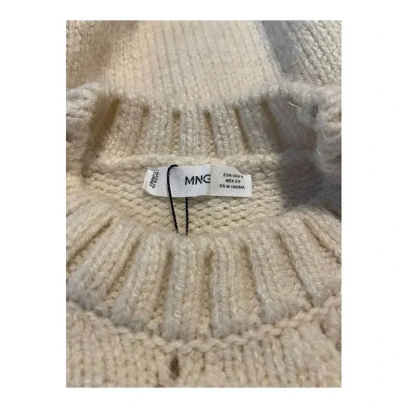 Mango Women’s Small Cable Knit Thick Oversized Cream Sweater - Picture 5 of 5